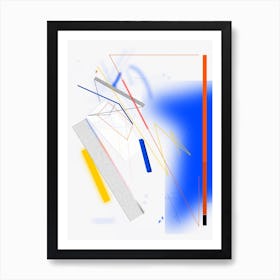 Abstract Mobile Yellow Blue Red White Art Print