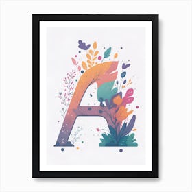 Colorful Letter A Illustration 52 Art Print