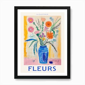 French Flower Poster Cornflower Art Print