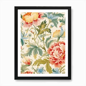 Floral Wallpaper 302 Art Print