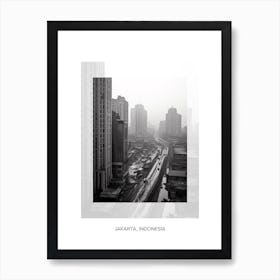 Poster Of Jakarta, Indonesia, Black And White Old Photo 1 Art Print