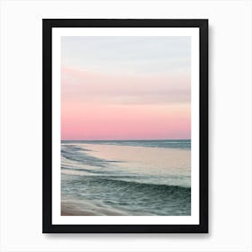 Beadnell Bay Beach, Northumberland Pink Photography 1 Art Print