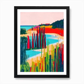 Ocean City Beach, Maryland Hockney Style Art Print