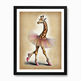 Ballet Giraffe Art Print