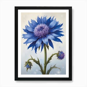 Germany Flower the Blue Cornflower Floral Art Print