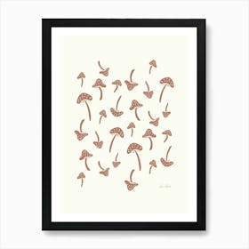 Brown Mushrooms Art Print