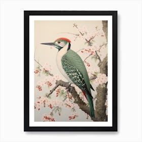 Ohara Koson Inspired Bird Painting Woodpecker 4 Art Print