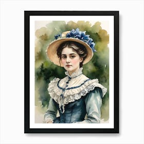 Beautiful Victorian woman portrait 1 Art Print