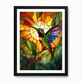 Hummingbird Stained Glass Art Print