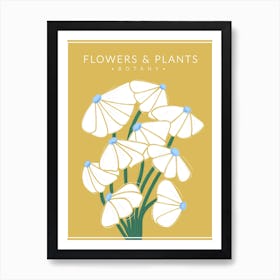 White Flowers Botany Art Print