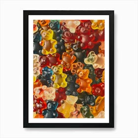 Vintage Gummy Bears Retro Collage 1 Art Print