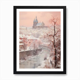 Dreamy Winter Painting Prague Czech Republic 1 Art Print
