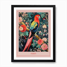 Floral Animal Painting Parrot 2 Poster Art Print