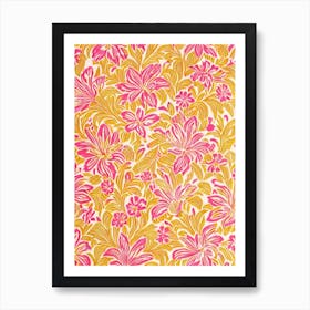 Inca Lily Floral Print Retro Pattern Flower Art Print