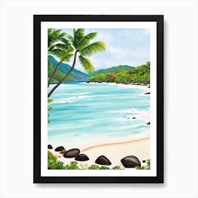 Anse Source D'Argent Beach, Seychelles Contemporary Illustration 2  Art Print