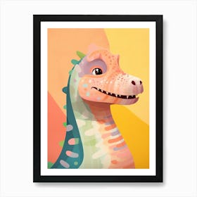 Colourful Dinosaur Sauroposeidon 1 Art Print