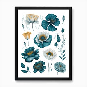 Beutiful Poppy Flowers Painting (28) Art Print