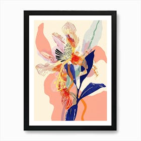 Colourful Flower Illustration Bergamot 3 Art Print