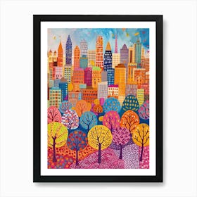 Kitsch Washing Inspired Cityscape 3 Art Print