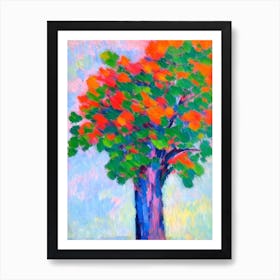 Honey Locust tree Abstract Block Colour Art Print