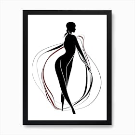 Line Art Woman Body 0 Art Print