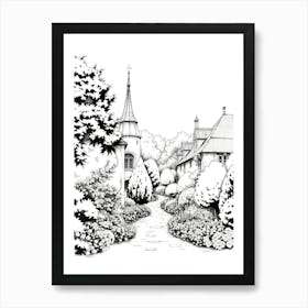 Black And White Garden Art Print