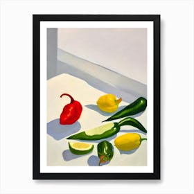 Poblano Pepper Tablescape vegetable Art Print