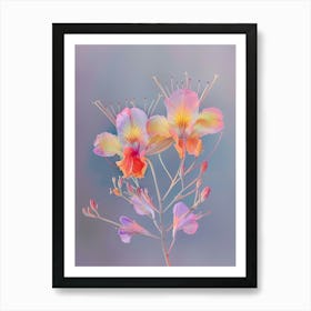 Iridescent Flower Peacock Flower 4 Art Print