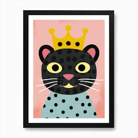 Little Panther 3 Wearing A Crown Art Print