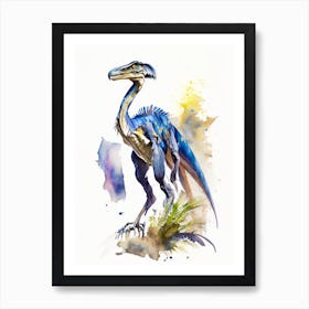 Velociraptor 1 Watercolour Dinosaur Art Print