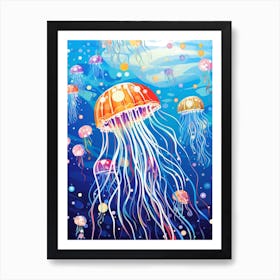Rainbow Jellyfish Illustrations 2 Art Print