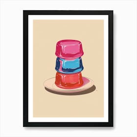 Stacked Colourful Jelly Beige Illustration 4 Art Print