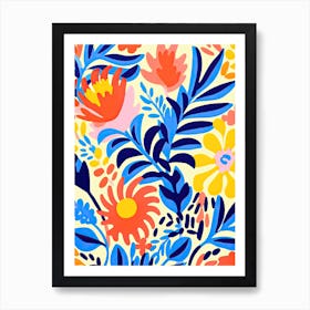 Vibrant Petal Fiesta; Colorful Flower Market Art Print