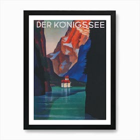 Koningsee Lake, Germany Vintage Travel Poster Art Print