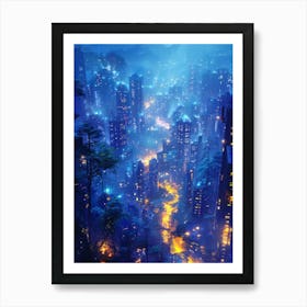 Cityscape At Night 3 Art Print