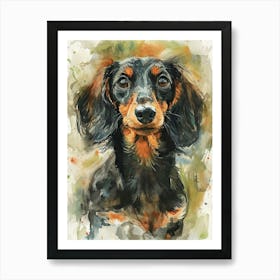 Dachshund Watercolor Painting 1 Affiche