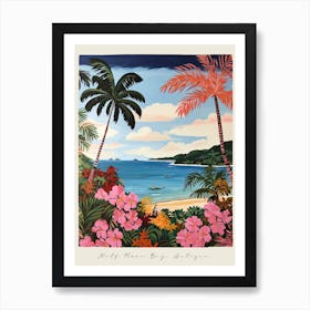 Poster Of Half Moon Bay, Antigua, Matisse And Rousseau Style 3 Art Print
