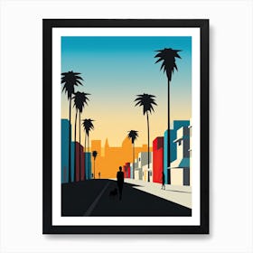 Venice Beach California, Usa, Bold Outlines 3 Art Print