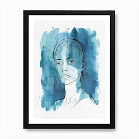 Watercolor Portrait Of A Woman 2 Art Print