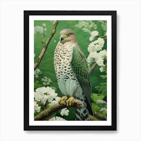 Ohara Koson Inspired Bird Painting Eurasian Sparrowhawk 2 Art Print