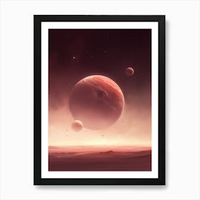 Red Planets In Space Art Print