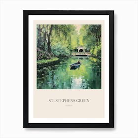 St Stephens Green Dublin Vintage Cezanne Inspired Poster Art Print