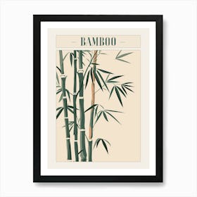 Bamboo Tree Minimal Japandi Illustration 3 Poster Art Print