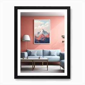 Mountains Abstract Minimalist 3 Art Print