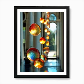 Colorful Glass Pendants Art Print