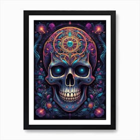 Skull Psychedelic 1 Art Print