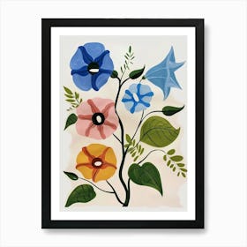 Painted Florals Morning Glory 1 Art Print