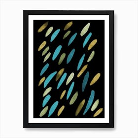 Brushstrokes2 abstract art painting hand painted modern contemporary office hotel living room shapes vertical minimal minimalist Art Print