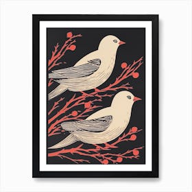 Doves On Branches Art Print