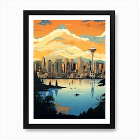 Vancouver, Canada Skyline With A Cat 3 Art Print